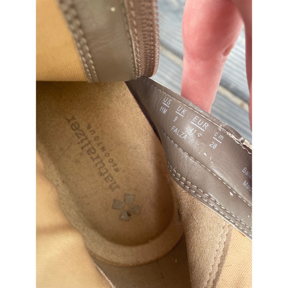 Naturalizer Women's Taupe Ankle Boots Buckle‎ Detail Heel Booties Shoes SZ 11 - Picture 10 of 12